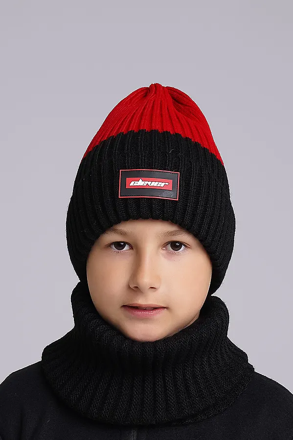 Шапка CLEVER, чёрный/красный - фото 2