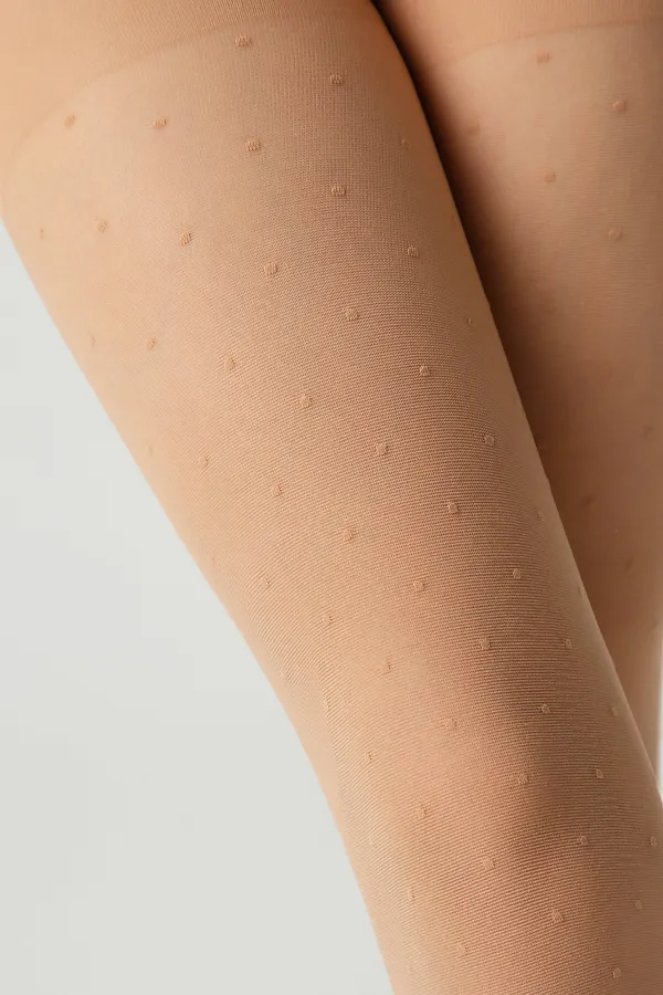 CONTE DOTSY Колготки в мелкую точку с усиленным торсом-шортиками CONTE ELEGANT, natural - фото 2