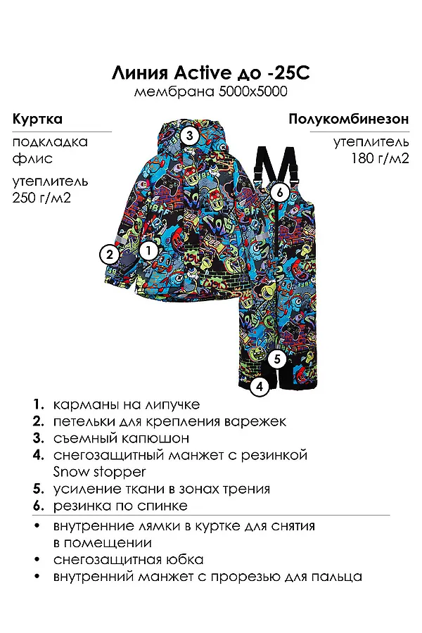 Комплект (Куртка+Полукомбинезон) PLAYTODAY, разноцветный - фото 2