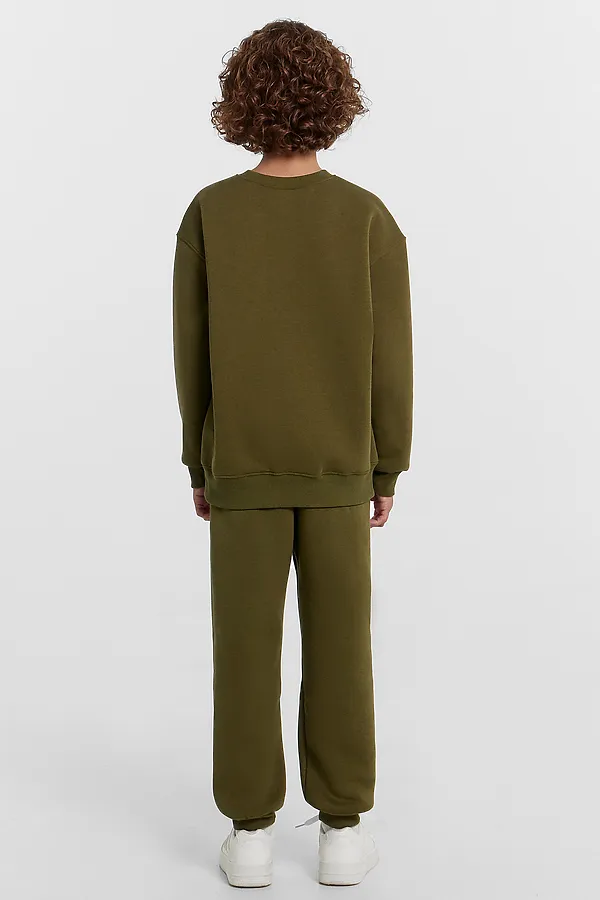 Комплект (Свитшот+Брюки) MARK FORMELLE, темная олива +печать - фото 2