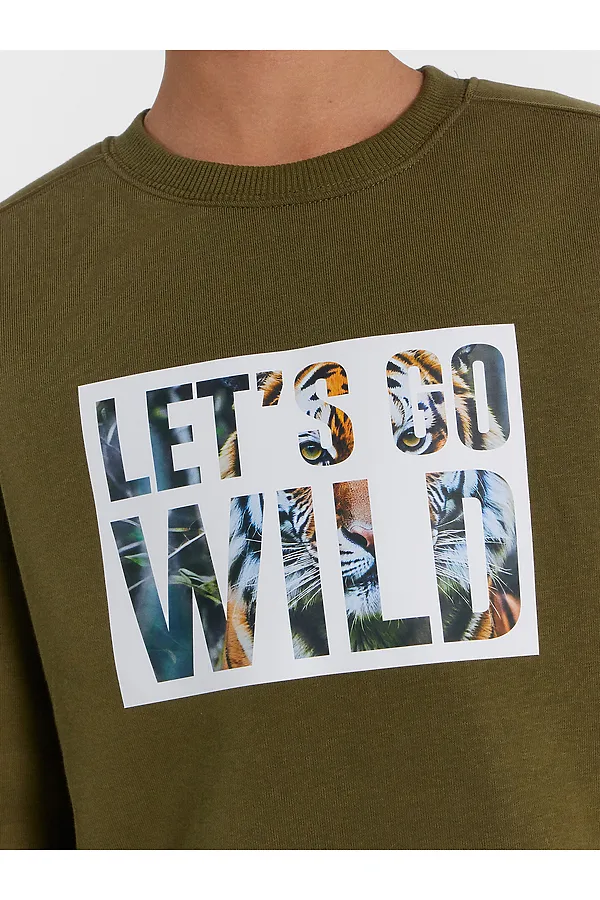 Комплект (Свитшот+Брюки) MARK FORMELLE, темная олива +печать - фото 2