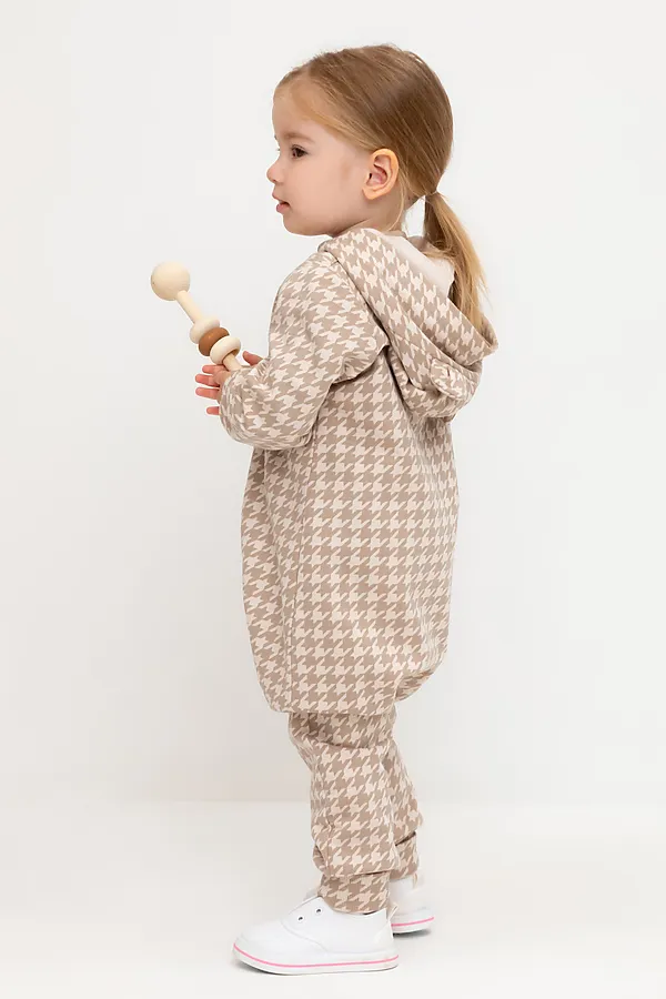 Комбинезон  CROCKID, бежевый,гусиная лапка к505 - фото 2