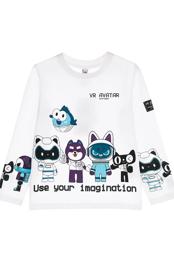 Лонгслив PLAYTODAY, белый - фото 2