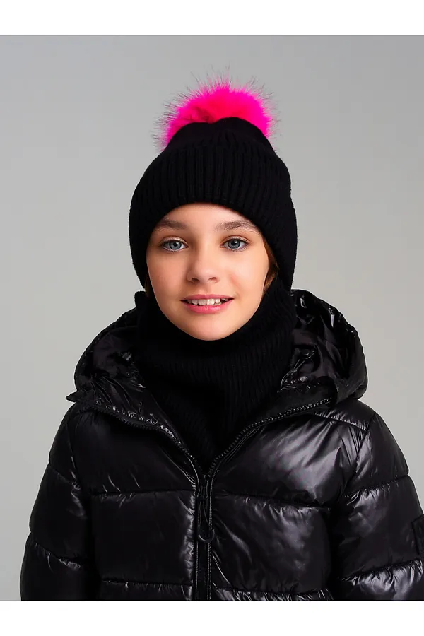 Комплект (Шапка+Снуд) PLAYTODAY, черный - фото 2