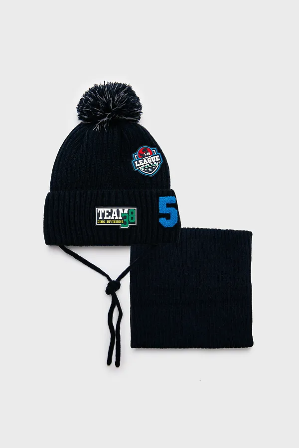 Комплект (Шапка+Снуд) PLAYTODAY, тёмно-синий - фото 2