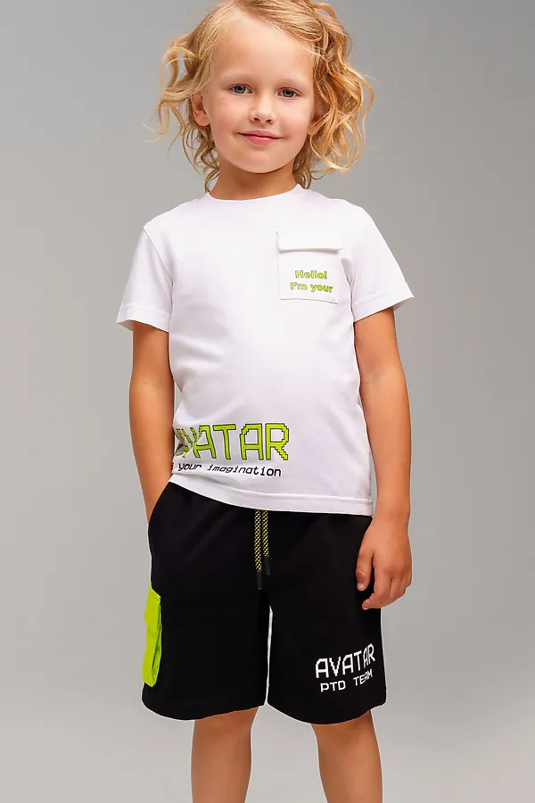 Комплект (Футболка+Шорты) PLAYTODAY, белый,черный - фото 2
