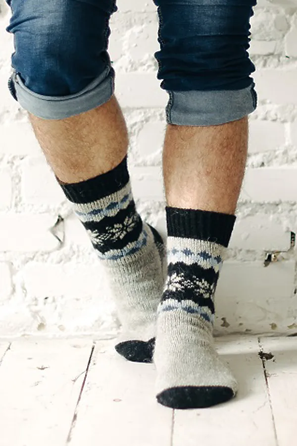 Носки шерстяные шерстяные мужские Снегопад НАТАЛИ, серый - фото 2