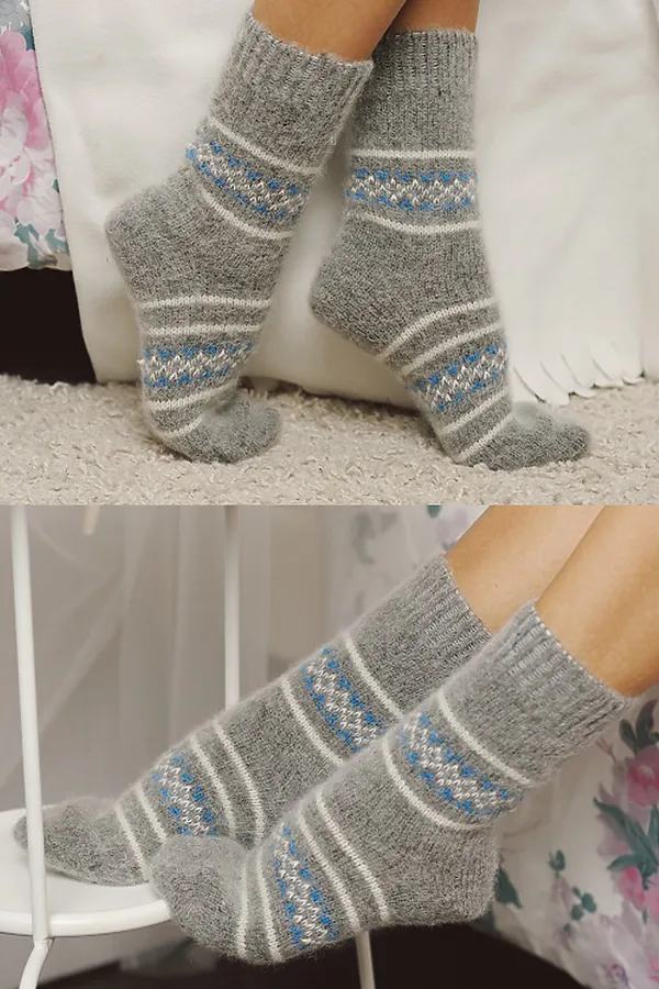 Носки шерстяные шерстяные женские Метелица НАТАЛИ, серый - фото 2