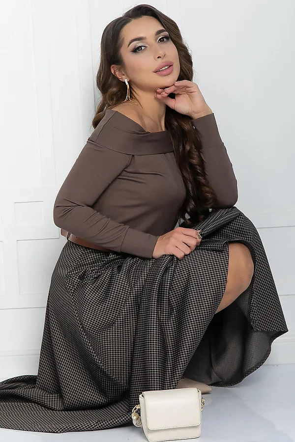 Юбка LADY TAIGA, коричневая - фото 2