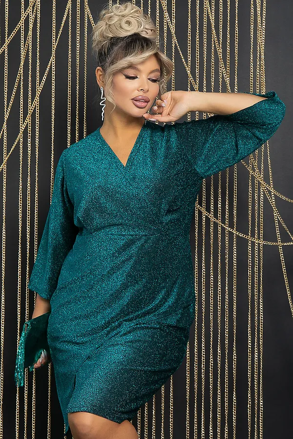 Платье LADY TAIGA, мерцающая бирюза - фото 2