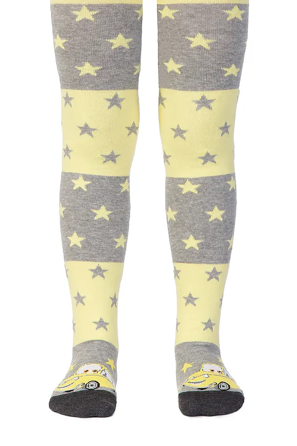 Колготки CONTE KIDS, серый-желтый - фото 2