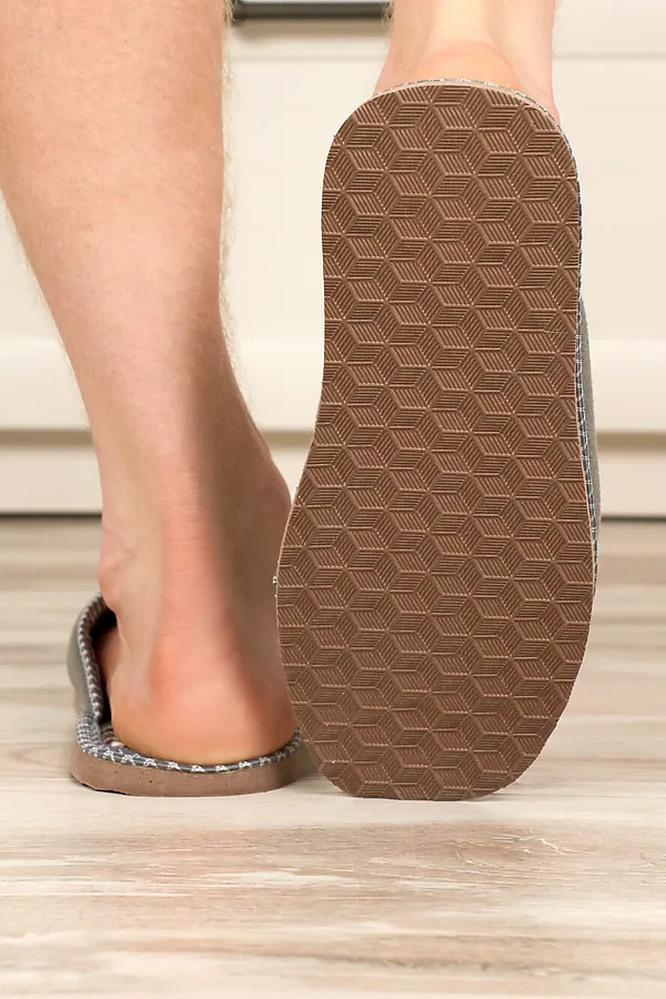 Тапки арт. 117 флис НАТАЛИ, сер клет син кор - фото 2