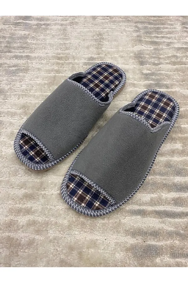 Тапки арт. 117 флис НАТАЛИ, сер клет син кор - фото 2