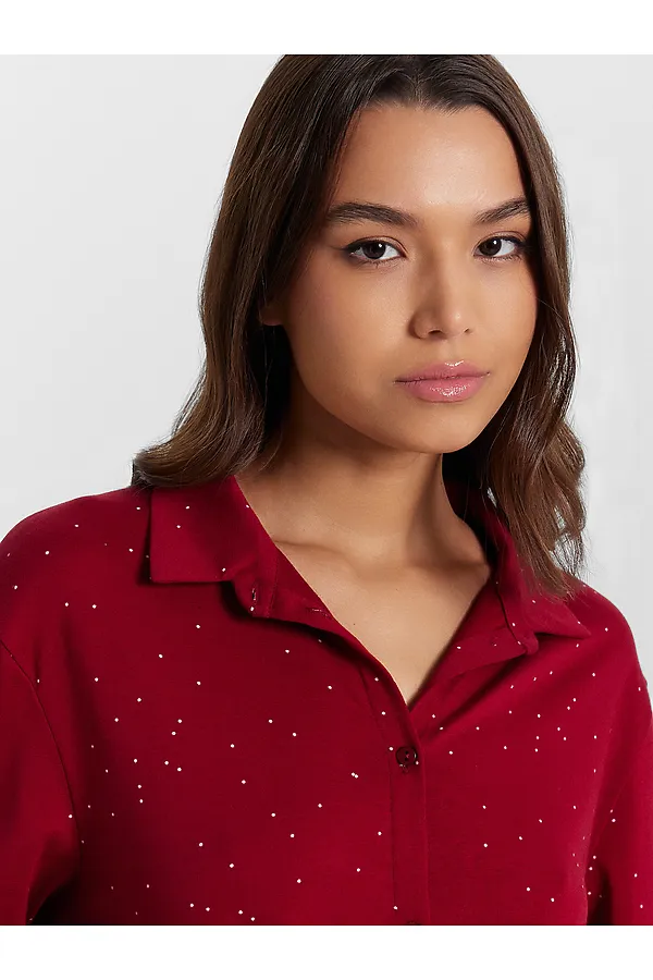 Комплект (Рубашка+Брюки) MARK FORMELLE, белый горошек на т.красном - фото 2