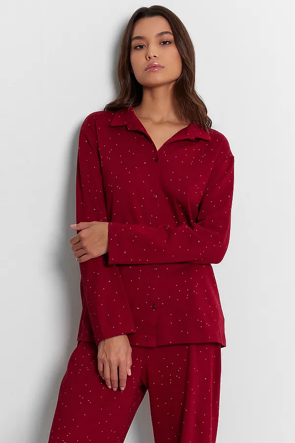 Комплект (Рубашка+Брюки) MARK FORMELLE, белый горошек на т.красном - фото 2