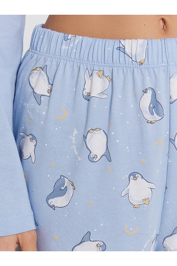 Пижама MARK FORMELLE, голубой +пингвины на голубом - фото 2