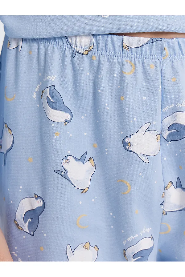 Комплект (Джемпер+Брюки) MARK FORMELLE, голубой +пингвины на голубом - фото 2