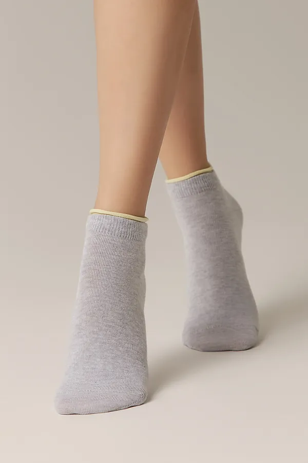 Носки CONTE ELEGANT, светло-серый-желтый - фото 2