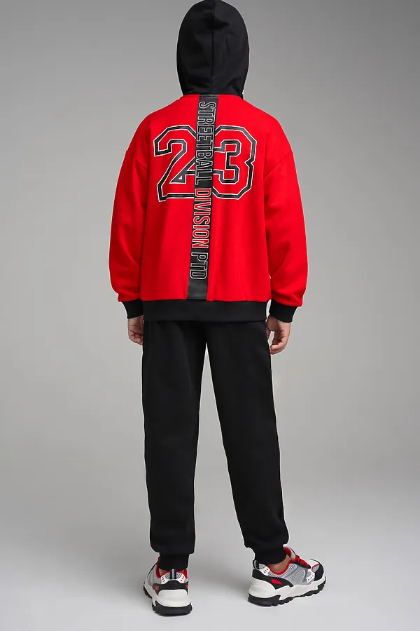 Костюм (Толстовка+Брюки) PLAYTODAY, черный,красный - фото 2