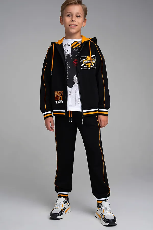 Толстовка PLAYTODAY, черный,оранжевый - фото 2