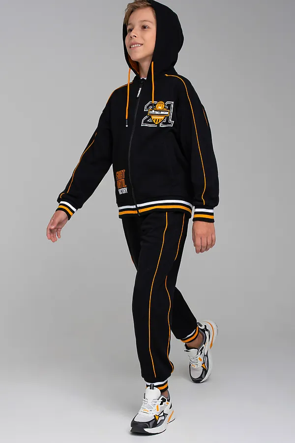 Толстовка PLAYTODAY, черный,оранжевый - фото 2