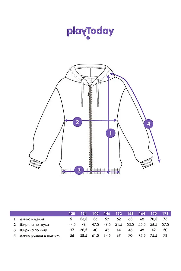 Толстовка PLAYTODAY, черный,оранжевый - фото 2