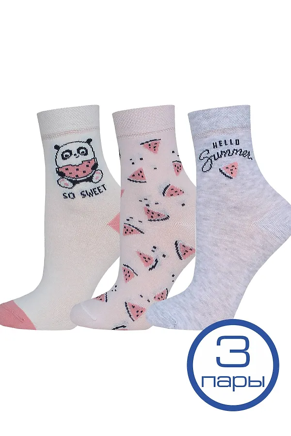 Носки , 3 п. БРЕСТСКИЕ, св.серый-св.розовый - фото 2