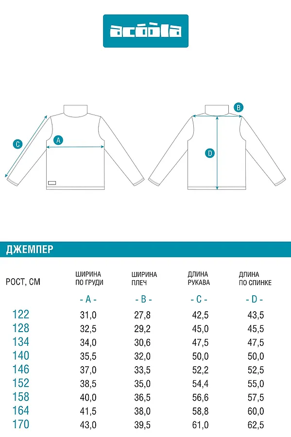 Водолазка ACOOLA, голубой - фото 2