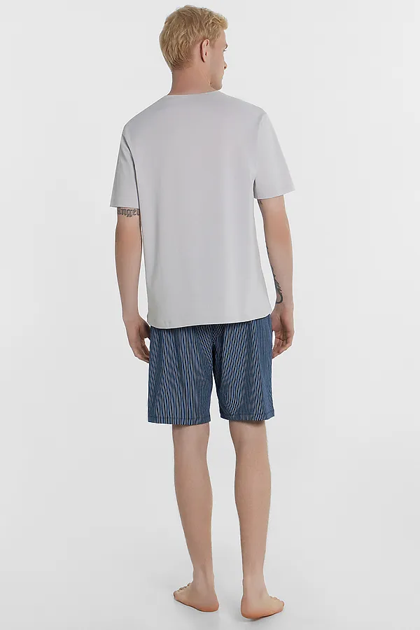 Пижама MARK FORMELLE, серый камень +тонкая голубая полоска - фото 2