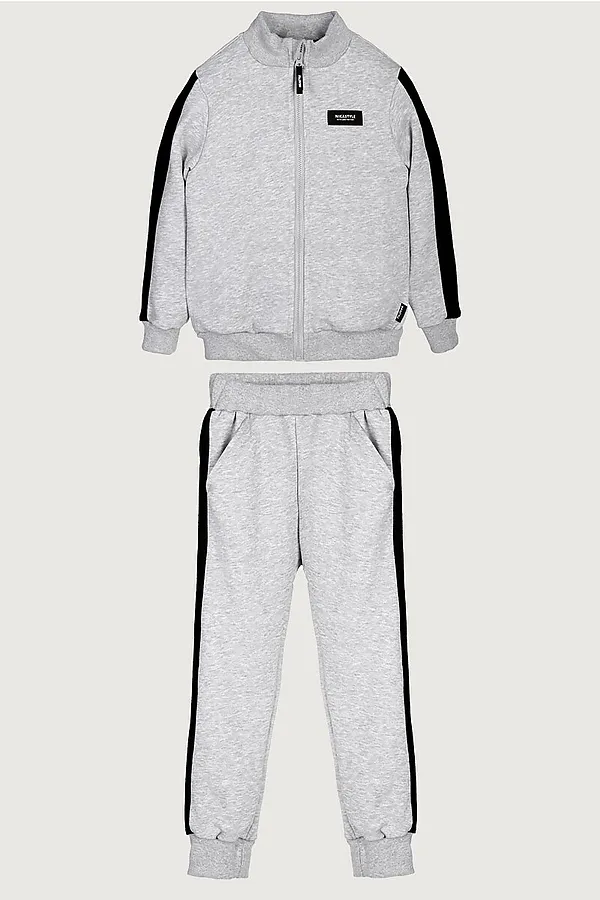 Костюм (Толстовка+Брюки) NIKASTYLE, серый меланж - фото 2