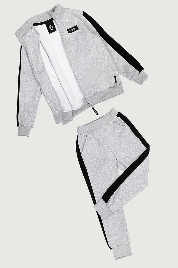 Костюм (Толстовка+Брюки) NIKASTYLE, серый меланж - фото 2