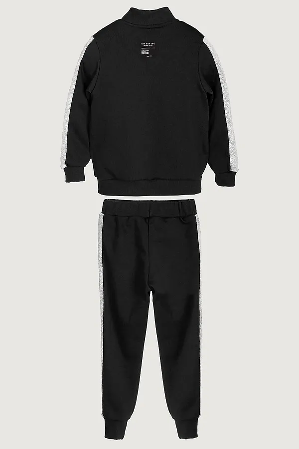 Костюм (Толстовка+Брюки) NIKASTYLE, черный/темно-серый меланж - фото 2