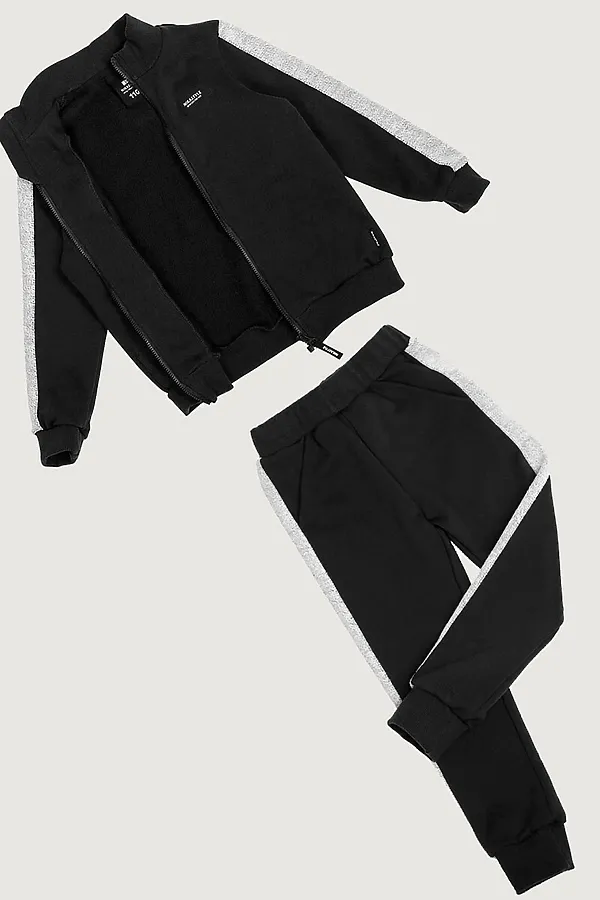 Костюм (Толстовка+Брюки) NIKASTYLE, черный/темно-серый меланж - фото 2