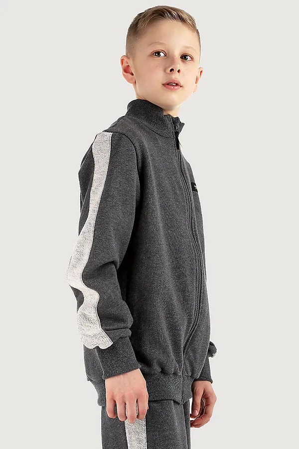 Костюм (Толстовка+Брюки) NIKASTYLE, темно-серый меланж - фото 2