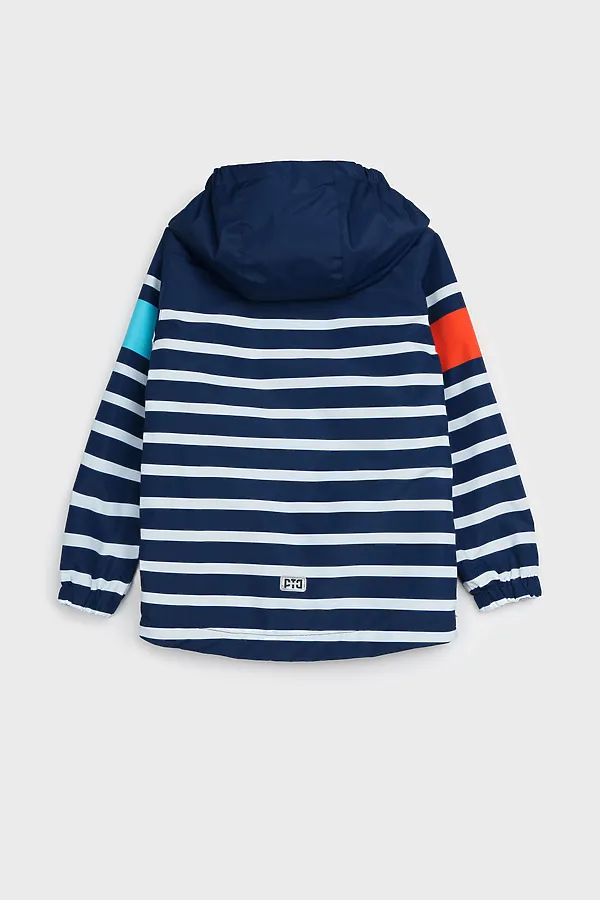 Куртка текстильная с полиуретановым покрытием для мальчиков (ветровка) PLAYTODAY, тёмно-синий,оранжевый,голубой - фото 2