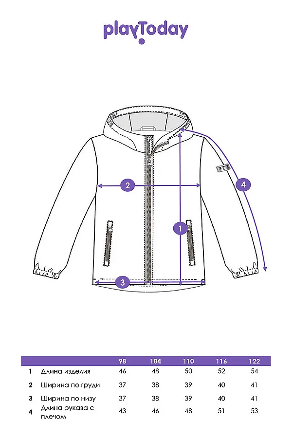 Куртка текстильная с полиуретановым покрытием для мальчиков (ветровка) PLAYTODAY, тёмно-синий,оранжевый,голубой - фото 2