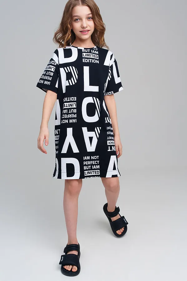 Платье PLAYTODAY, черный,белый - фото 2