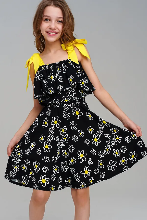 Сарафан PLAYTODAY, черный,белый,жёлтый - фото 2