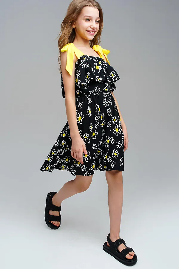 Сарафан PLAYTODAY, черный,белый,жёлтый - фото 2