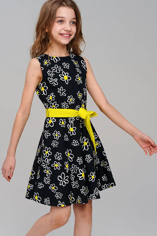 Платье PLAYTODAY, черный,белый,жёлтый - фото 2