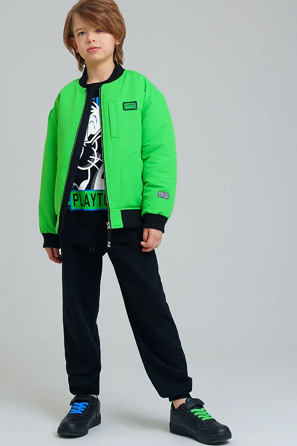 Куртка PLAYTODAY, светло-зеленый,черный - фото 2