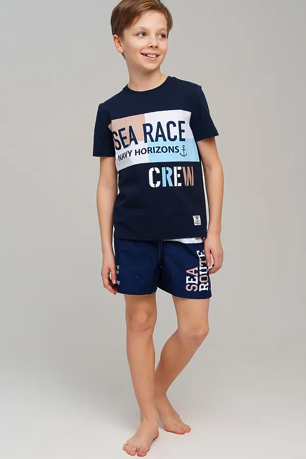 Футболка PLAYTODAY, тёмно-синий,белый - фото 2