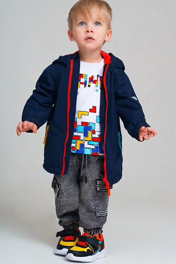 Куртка PLAYTODAY, тёмно-синий,оранжевый - фото 2