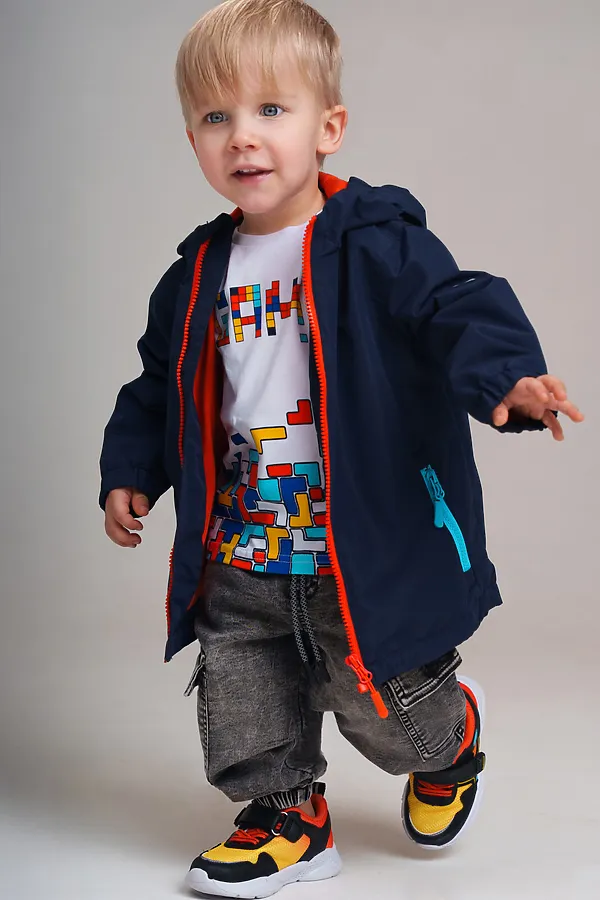 Куртка PLAYTODAY, тёмно-синий,оранжевый - фото 2