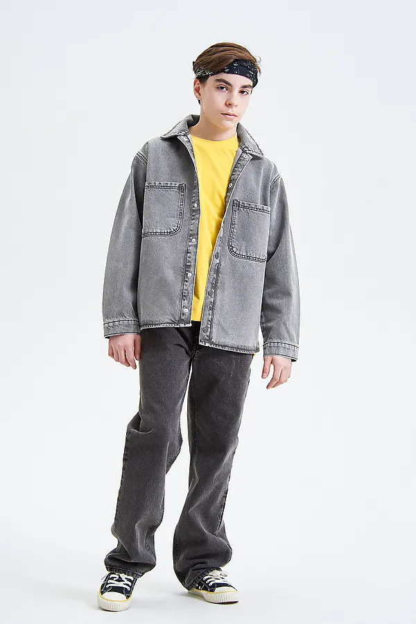 Куртка джинсовая SMENA, светло-серый - фото 2