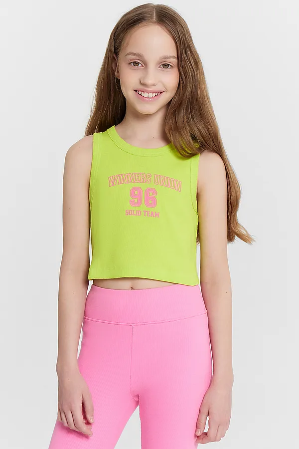 Топ MARK FORMELLE, зеленый лайм +печать - фото 2