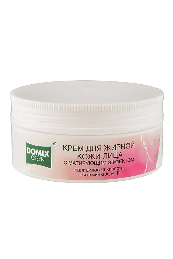 Domix Green Крем для жирной кожи лица с матирующим эффектом с салициловой кислотой, витаминами A, E, F, 75 мл KRISTALLER, белый - фото 2