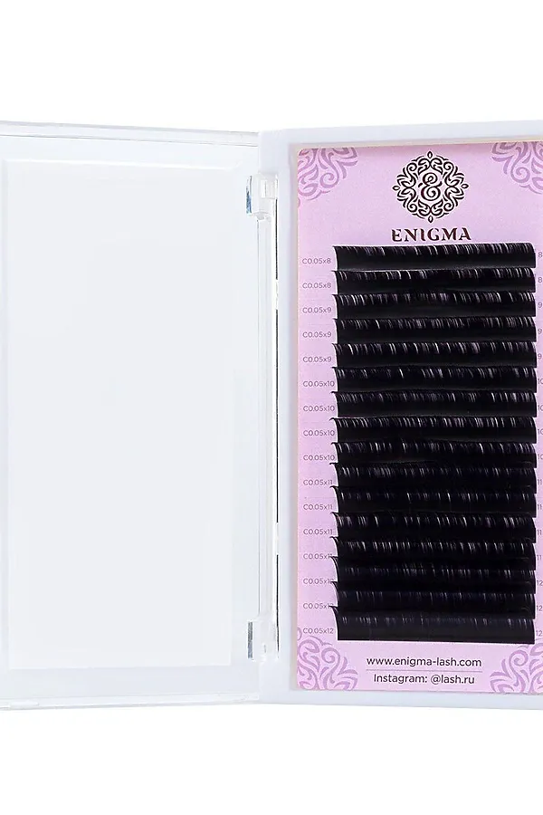 Enigma Ресницы на ленте 16 линий 7 мм, С, 0,085 мм, черный KRISTALLER, чёрный - фото 2