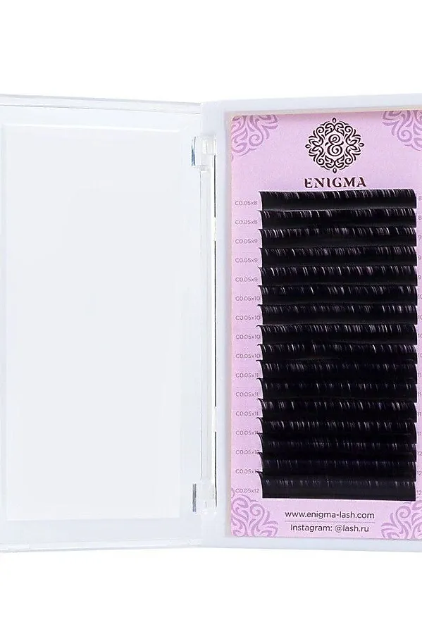 Enigma Ресницы на ленте 16 линий 6-13 мм, D, 0,085 мм, черный KRISTALLER, чёрный - фото 2