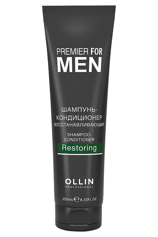 Ollin Шампунь-кондиционер для волос мужской восстанавливающий / Premier For Men, 250 мл KRISTALLER, чёрный - фото 2